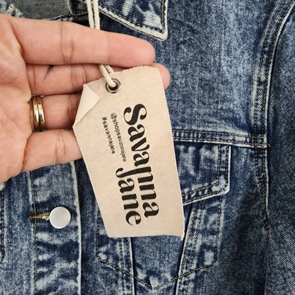 NWT Savanna Jane Anthropologie  Women's M Jean Jacket Asymmetrical  30GT - Picture 5 of 8